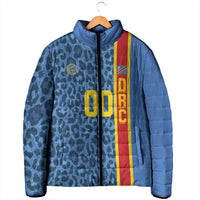 DR Congo Basketball Custom Padded Jacket Come On Leopards Skin Pattern - Wonder Print Shop