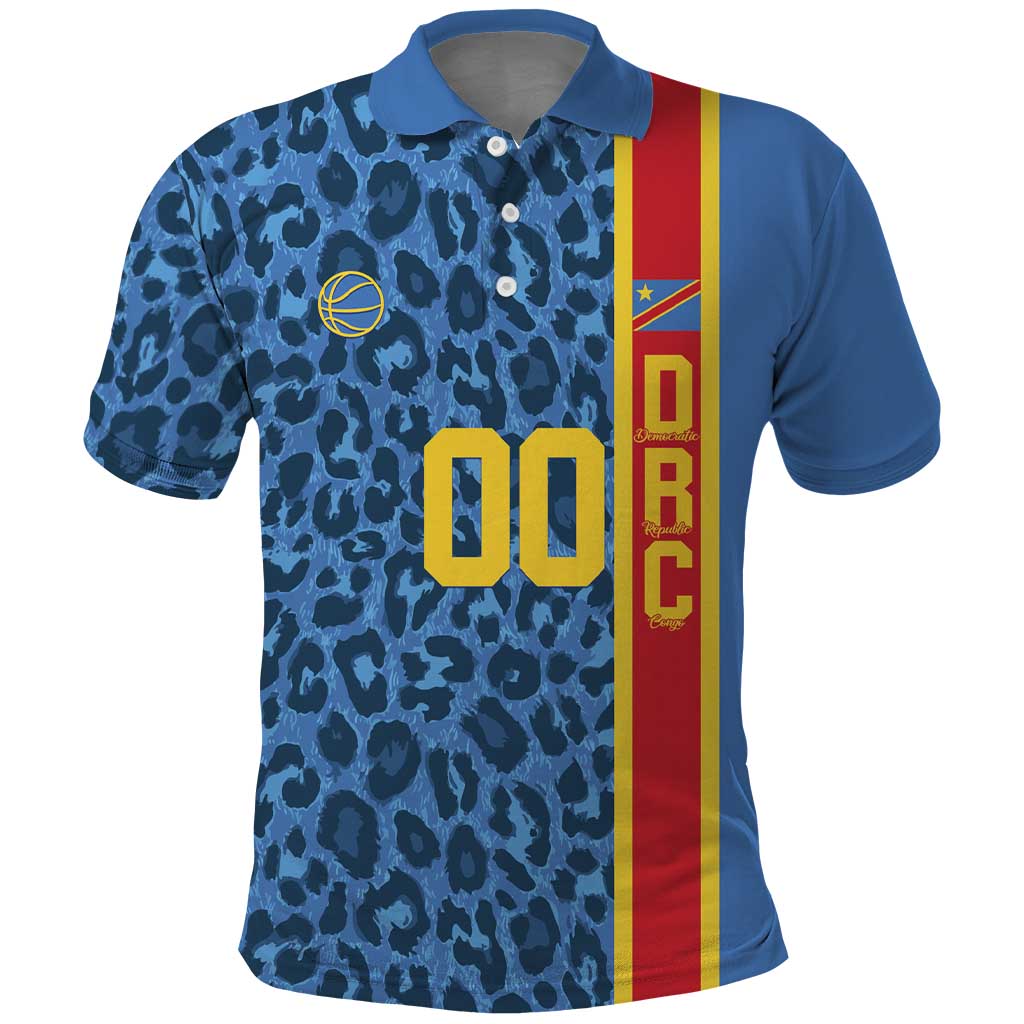 DR Congo Basketball Custom Polo Shirt Come On Leopards Skin Pattern - Wonder Print Shop