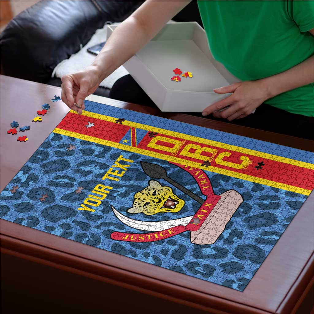 DR Congo Basketball Custom Puzzle Come On Leopards Skin Pattern - Wonder Print Shop