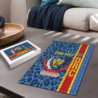 DR Congo Basketball Custom Puzzle Come On Leopards Skin Pattern - Wonder Print Shop