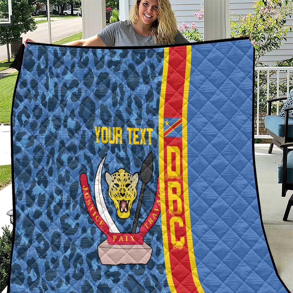 DR Congo Basketball Custom Quilt Come On Leopards Skin Pattern - Wonder Print Shop