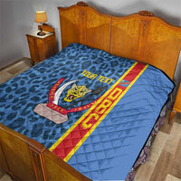 DR Congo Basketball Custom Quilt Come On Leopards Skin Pattern - Wonder Print Shop