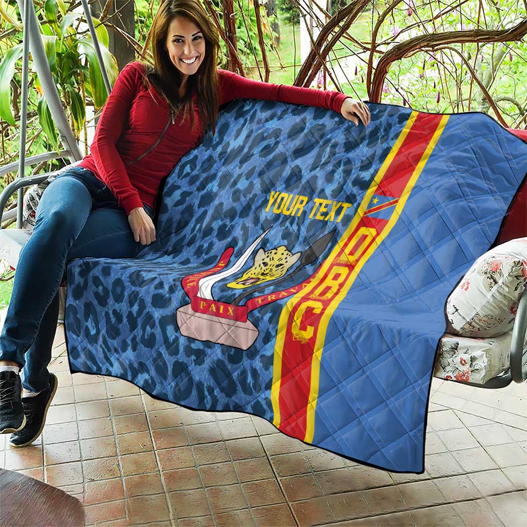 DR Congo Basketball Custom Quilt Come On Leopards Skin Pattern - Wonder Print Shop