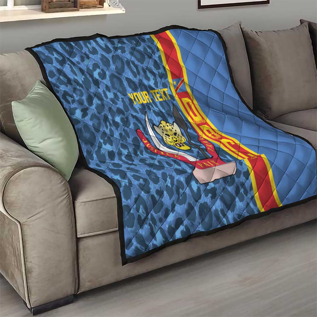 DR Congo Basketball Custom Quilt Come On Leopards Skin Pattern - Wonder Print Shop