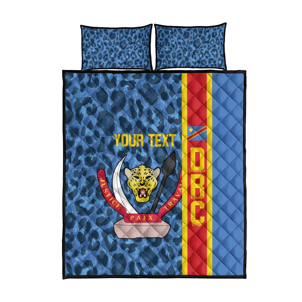 DR Congo Basketball Custom Quilt Bed Set Come On Leopards Skin Pattern - Wonder Print Shop