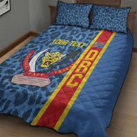 DR Congo Basketball Custom Quilt Bed Set Come On Leopards Skin Pattern - Wonder Print Shop