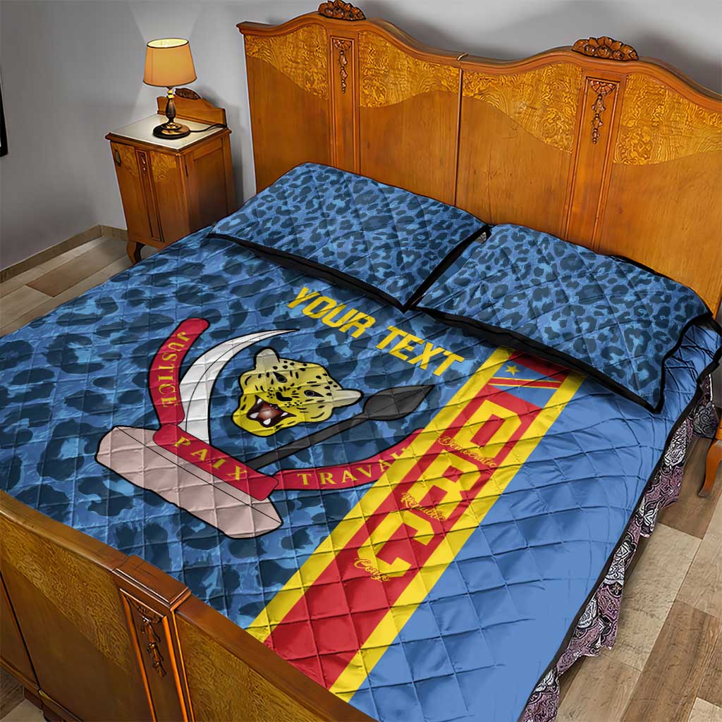 DR Congo Basketball Custom Quilt Bed Set Come On Leopards Skin Pattern - Wonder Print Shop