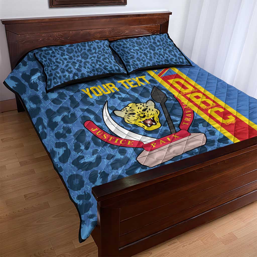 DR Congo Basketball Custom Quilt Bed Set Come On Leopards Skin Pattern - Wonder Print Shop