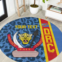 DR Congo Basketball Custom Round Carpet Come On Leopards Skin Pattern - Wonder Print Shop