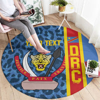 DR Congo Basketball Custom Round Carpet Come On Leopards Skin Pattern - Wonder Print Shop