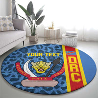 DR Congo Basketball Custom Round Carpet Come On Leopards Skin Pattern - Wonder Print Shop