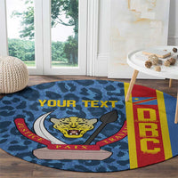 DR Congo Basketball Custom Round Carpet Come On Leopards Skin Pattern - Wonder Print Shop