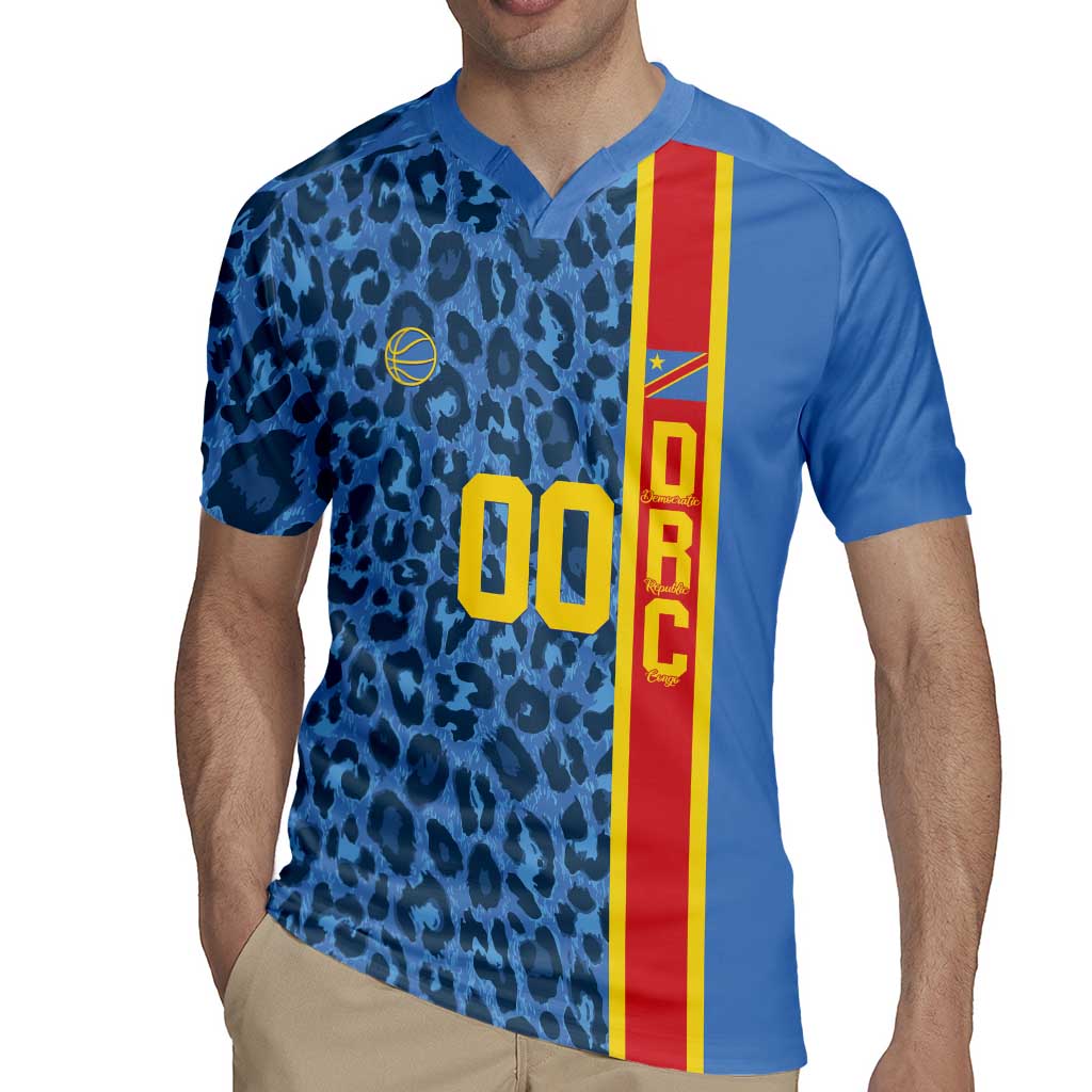 DR Congo Basketball Custom Rugby Jersey Come On Leopards Skin Pattern - Wonder Print Shop
