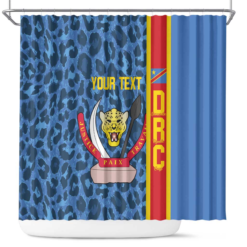 DR Congo Basketball Custom Shower Curtain Come On Leopards Skin Pattern - Wonder Print Shop