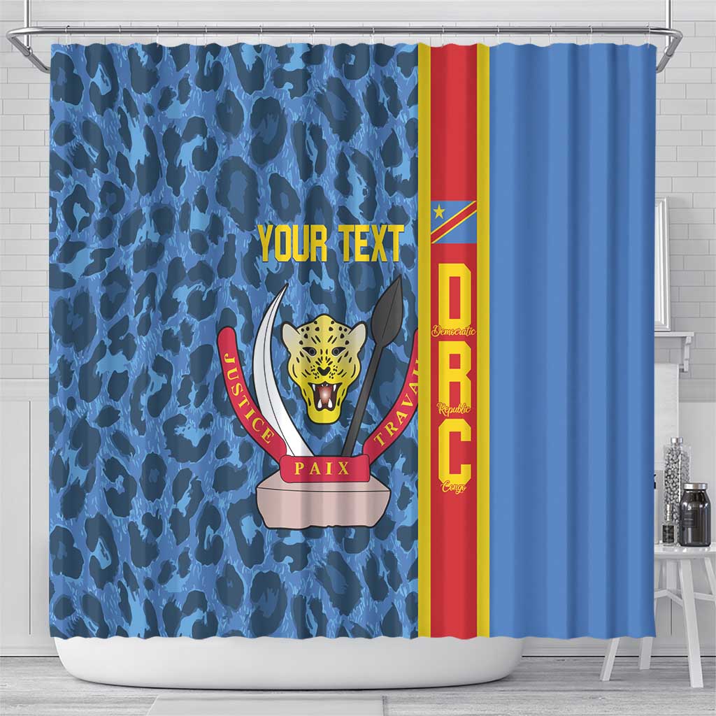 DR Congo Basketball Custom Shower Curtain Come On Leopards Skin Pattern - Wonder Print Shop