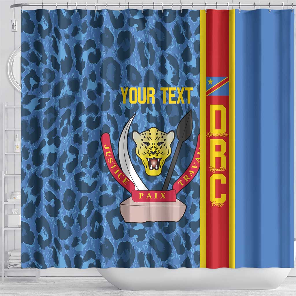 DR Congo Basketball Custom Shower Curtain Come On Leopards Skin Pattern - Wonder Print Shop