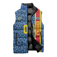 DR Congo Basketball Custom Sleeveless Puffer Jacket Come On Leopards Skin Pattern - Wonder Print Shop