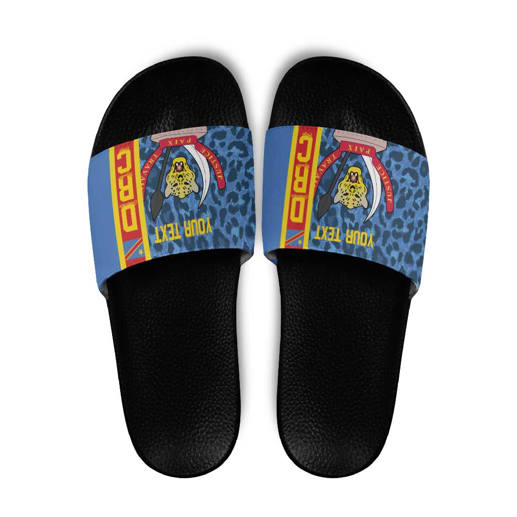 DR Congo Basketball Custom Slide Sandals Come On Leopards Skin Pattern - Wonder Print Shop