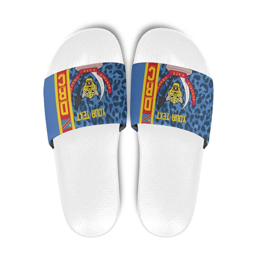 DR Congo Basketball Custom Slide Sandals Come On Leopards Skin Pattern - Wonder Print Shop
