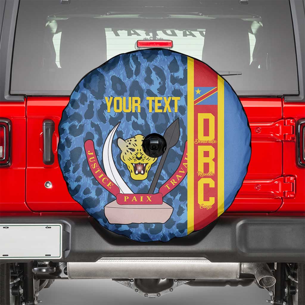 DR Congo Basketball Custom Spare Tire Cover Come On Leopards Skin Pattern - Wonder Print Shop