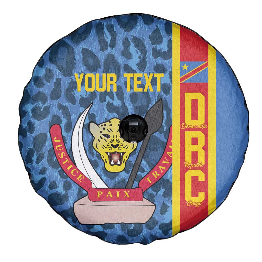 DR Congo Basketball Custom Spare Tire Cover Come On Leopards Skin Pattern - Wonder Print Shop
