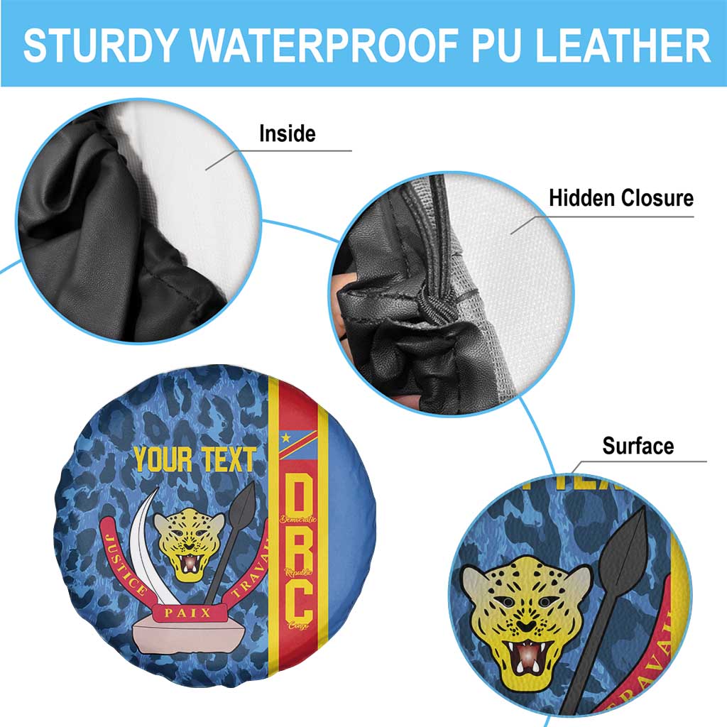 DR Congo Basketball Custom Spare Tire Cover Come On Leopards Skin Pattern - Wonder Print Shop