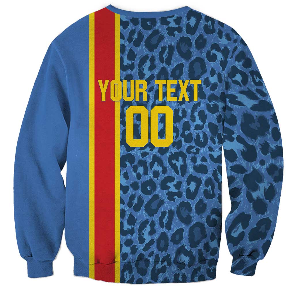 DR Congo Basketball Custom Sweatshirt Come On Leopards Skin Pattern - Wonder Print Shop