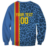 DR Congo Basketball Custom Sweatshirt Come On Leopards Skin Pattern - Wonder Print Shop