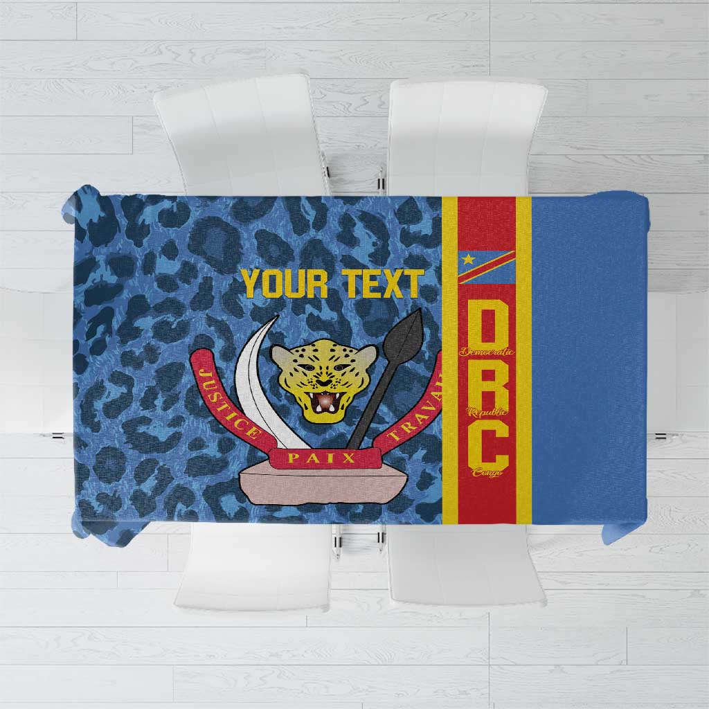 DR Congo Basketball Custom Tablecloth Come On Leopards Skin Pattern - Wonder Print Shop