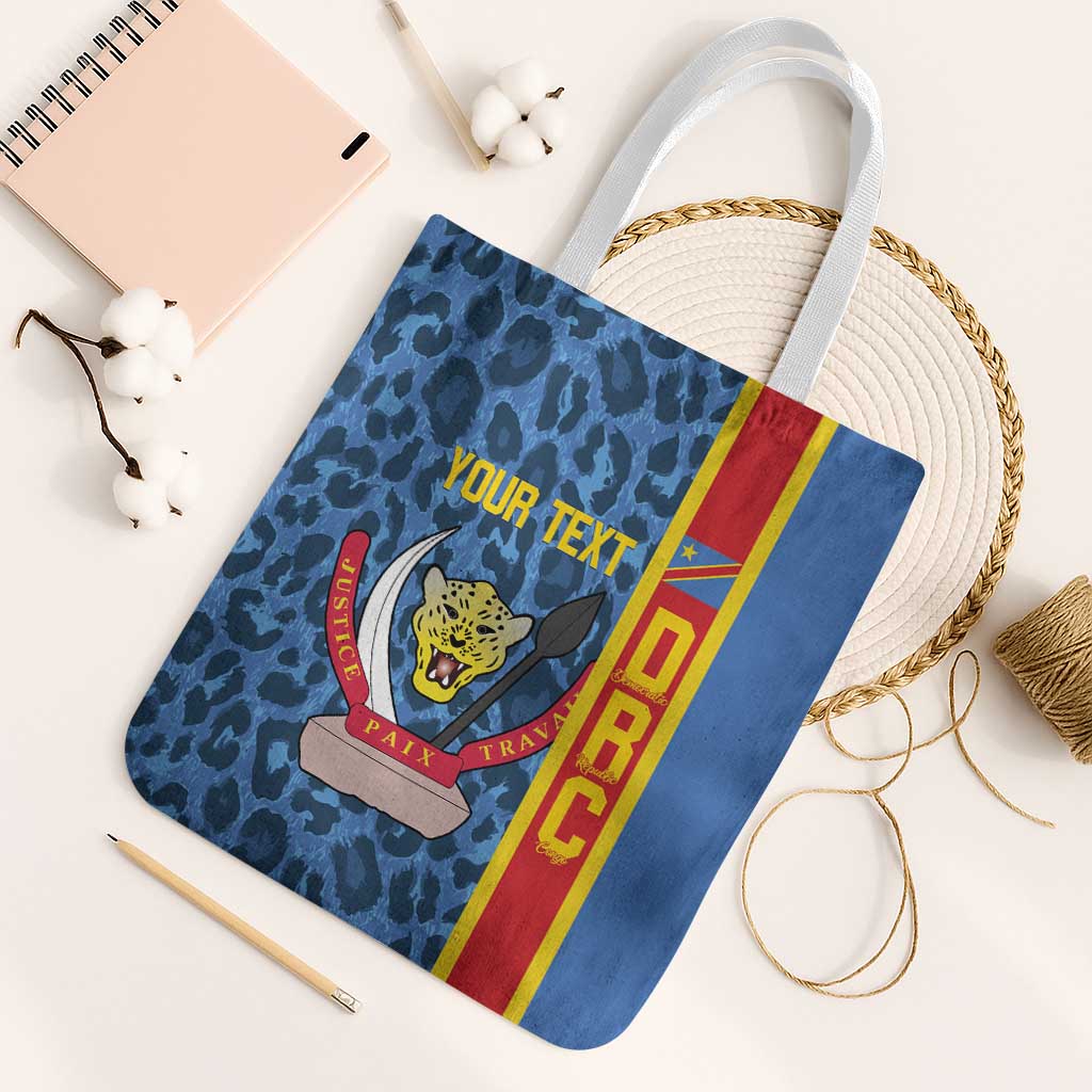 DR Congo Basketball Custom Tote Bag Come On Leopards Skin Pattern - Wonder Print Shop