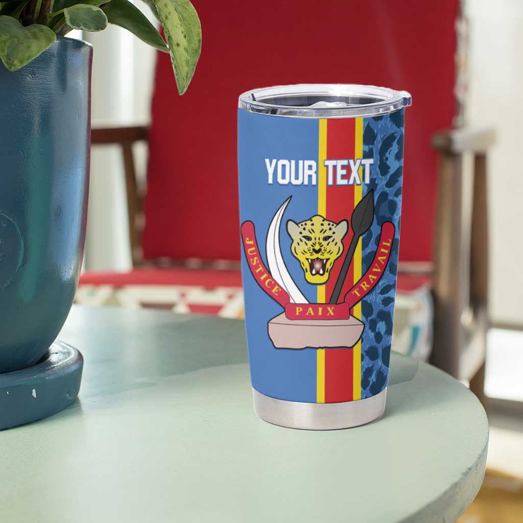 DR Congo Basketball Custom Tumbler Cup Come On Leopards Skin Pattern - Wonder Print Shop