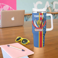 DR Congo Basketball Custom Tumbler With Handle Come On Leopards Skin Pattern - Wonder Print Shop