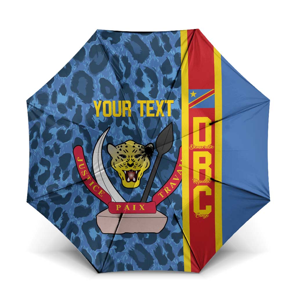 DR Congo Basketball Custom Umbrella Come On Leopards Skin Pattern - Wonder Print Shop