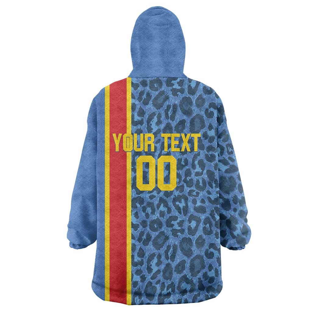 DR Congo Basketball Custom Wearable Blanket Hoodie Come On Leopards Skin Pattern - Wonder Print Shop