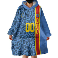 DR Congo Basketball Custom Wearable Blanket Hoodie Come On Leopards Skin Pattern - Wonder Print Shop