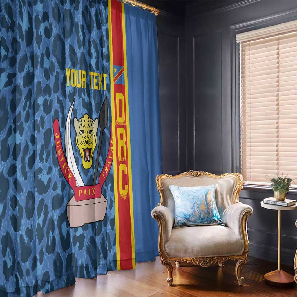 DR Congo Basketball Custom Window Curtain Come On Leopards Skin Pattern - Wonder Print Shop