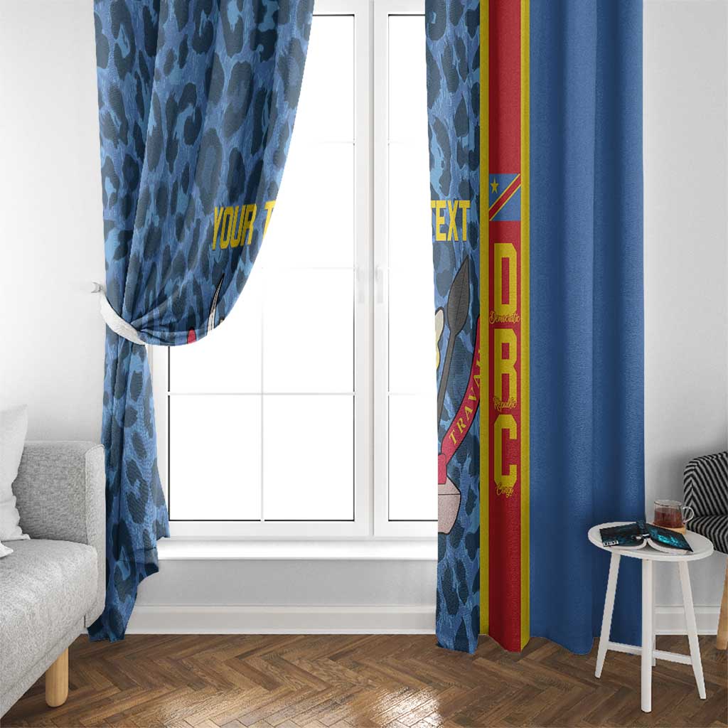 DR Congo Basketball Custom Window Curtain Come On Leopards Skin Pattern - Wonder Print Shop