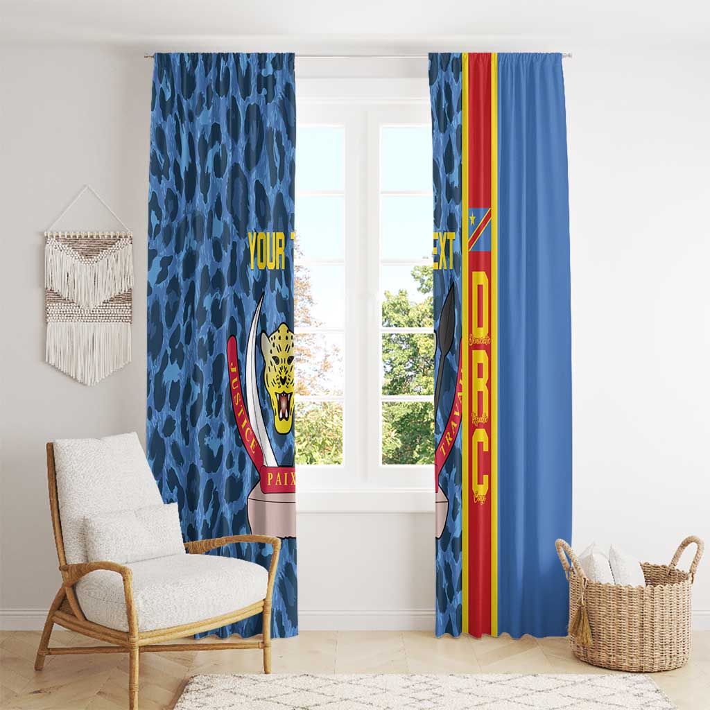 DR Congo Basketball Custom Window Curtain Come On Leopards Skin Pattern - Wonder Print Shop