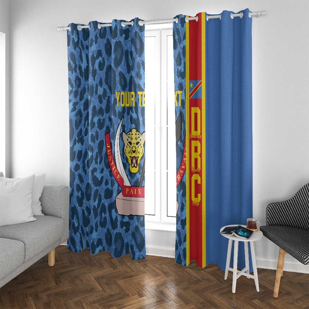 DR Congo Basketball Custom Window Curtain Come On Leopards Skin Pattern - Wonder Print Shop