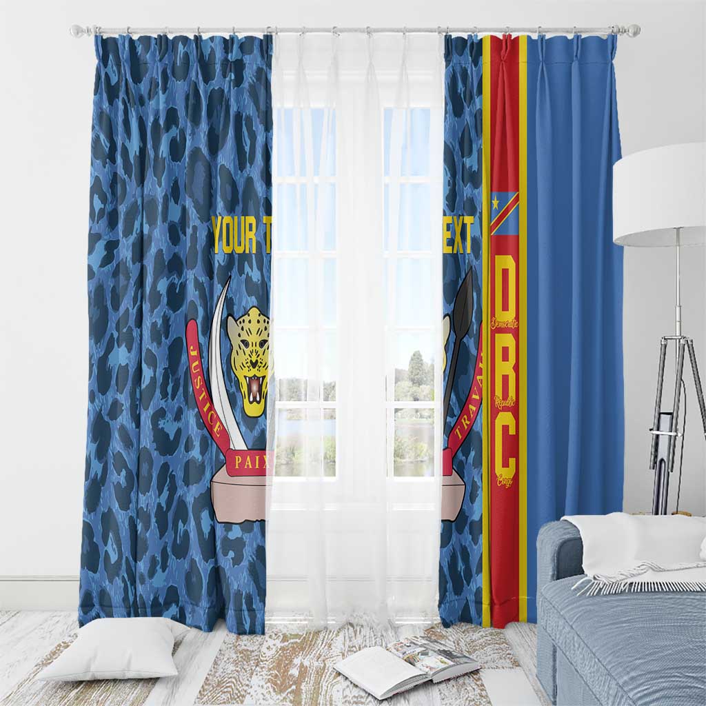 DR Congo Basketball Custom Window Curtain Come On Leopards Skin Pattern - Wonder Print Shop