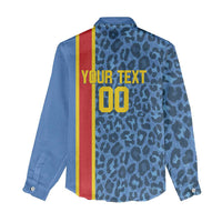 DR Congo Basketball Custom Women Casual Shirt Come On Leopards Skin Pattern - Wonder Print Shop