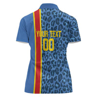 DR Congo Basketball Custom Women Polo Shirt Come On Leopards Skin Pattern - Wonder Print Shop