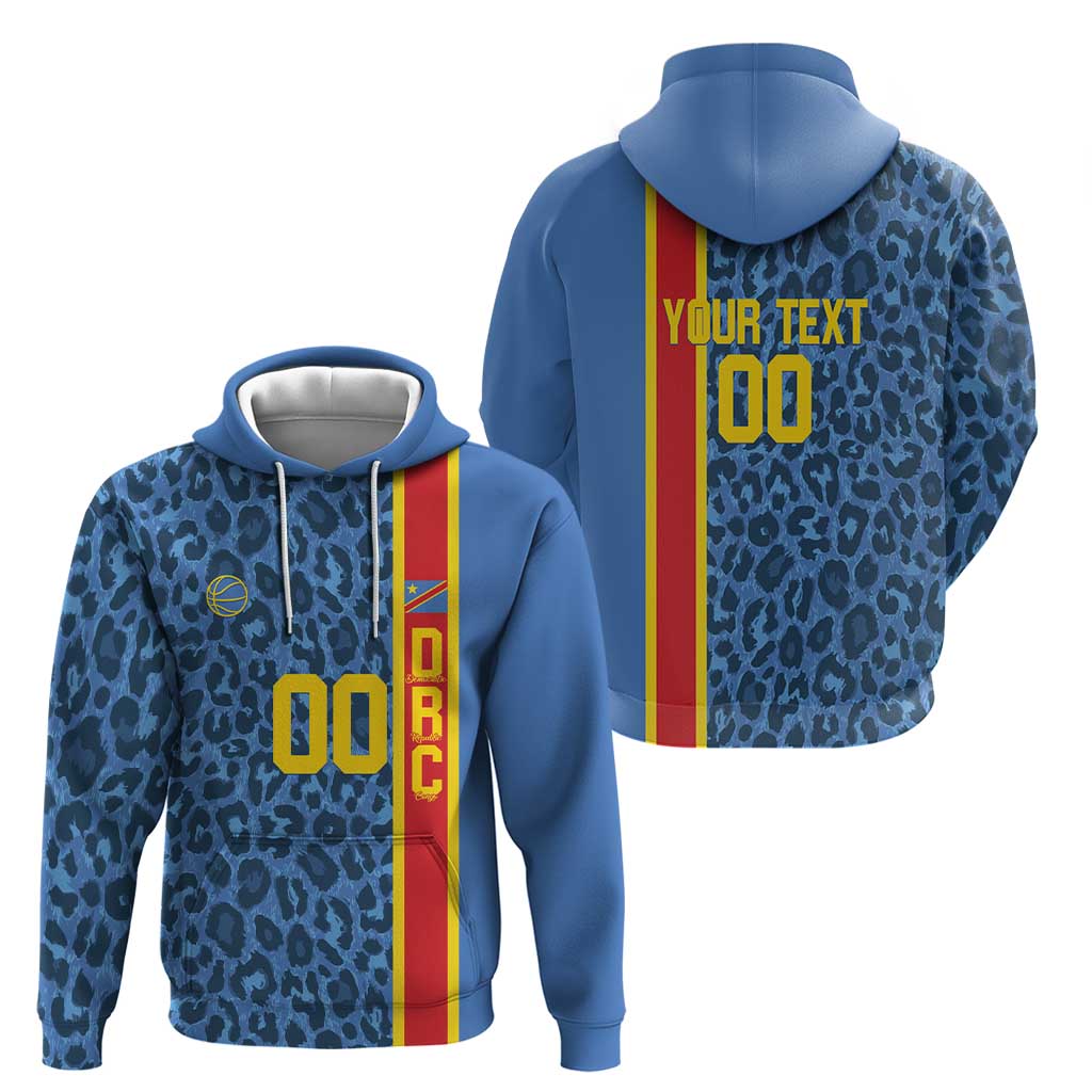 DR Congo Basketball Custom Zip Hoodie Come On Leopards Skin Pattern - Wonder Print Shop
