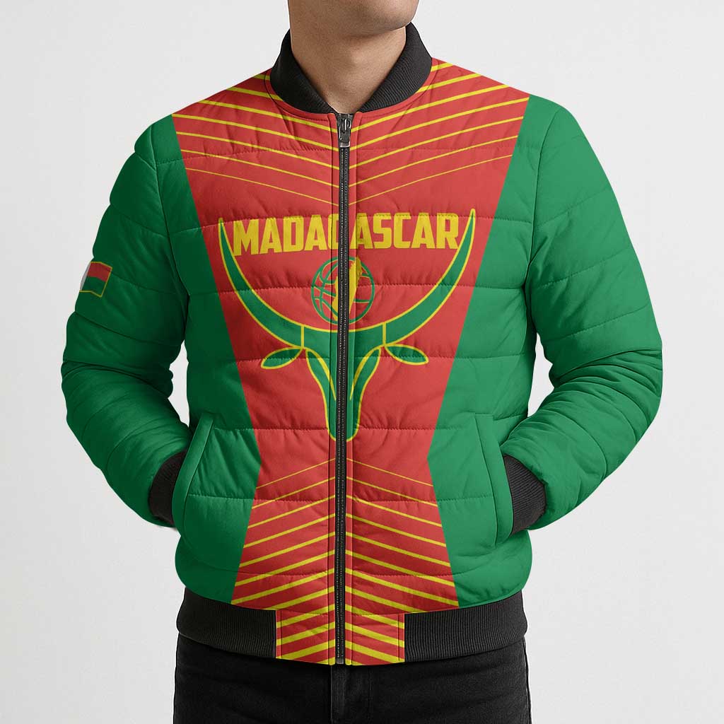Madagascar Basketball Custom Bomber Puffer Jacket Come On Angel Manzano - Wonder Print Shop