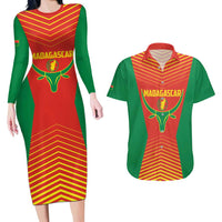 Madagascar Basketball Custom Couples Matching Long Sleeve Bodycon Dress and Hawaiian Shirt Come On Angel Manzano - Wonder Print Shop