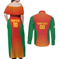 Madagascar Basketball Custom Couples Matching Off Shoulder Maxi Dress and Long Sleeve Button Shirt Come On Angel Manzano - Wonder Print Shop