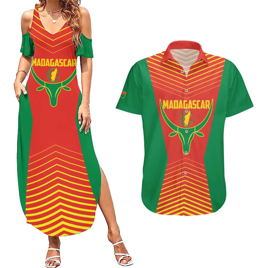 Madagascar Basketball Custom Couples Matching Summer Maxi Dress and Hawaiian Shirt Come On Angel Manzano - Wonder Print Shop