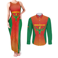 Madagascar Basketball Custom Couples Matching Tank Maxi Dress and Long Sleeve Button Shirt Come On Angel Manzano - Wonder Print Shop