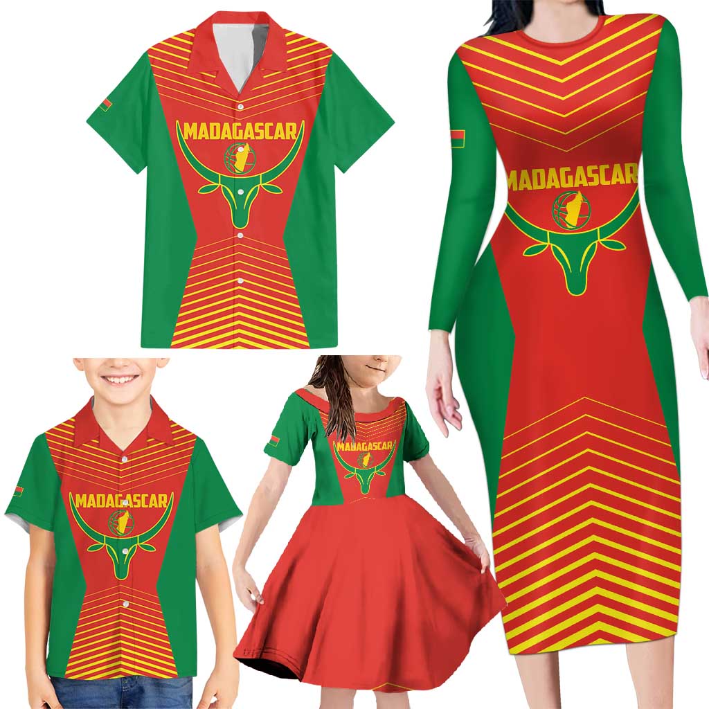 Madagascar Basketball Custom Family Matching Long Sleeve Bodycon Dress and Hawaiian Shirt Come On Angel Manzano - Wonder Print Shop