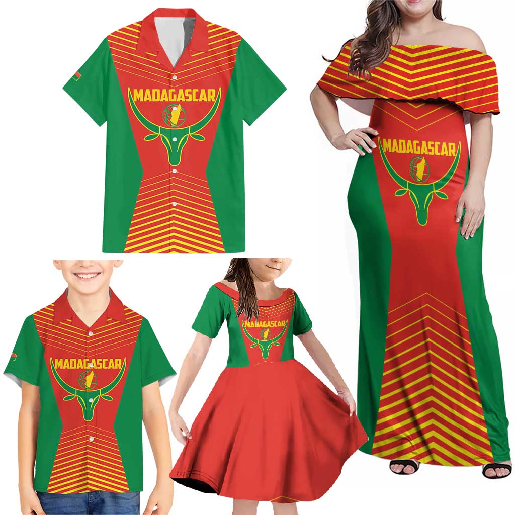 Madagascar Basketball Custom Family Matching Off Shoulder Maxi Dress and Hawaiian Shirt Come On Angel Manzano - Wonder Print Shop